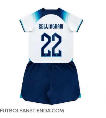 Inglaterra Jude Bellingham #22 Primera Equipación Niños Mundial 2022 Manga Corta (+ Pantalones cortos)